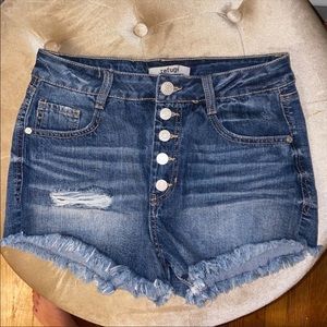 Charlotte Russe Refuge High Waisted Denim Shorts